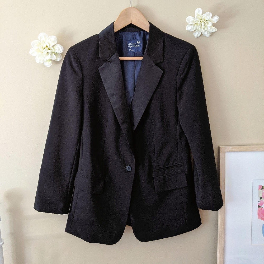 NWT american eagle black work blazer, size small